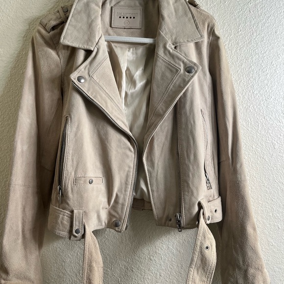 Blanknyc Suede Moto Jacket Medium Leather Sand Tan Biker Cropped whimsygoth Rock - Picture 3 of 16